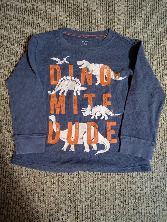 Carter’s Other - Carter's Boy's Long Sleeve "Dino-Mite Dude" Thermal Long Sleeve Navy (Size 4t)